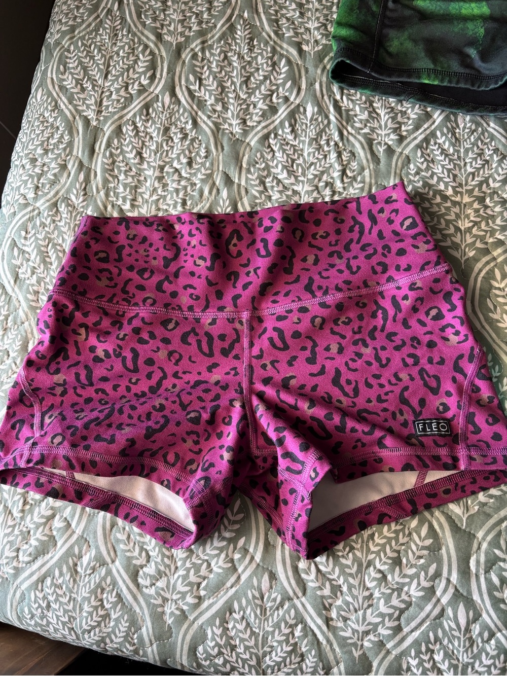 Fleo Magenta Leopard Print Women’s Athletic Shorts